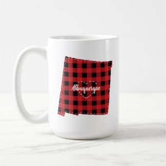 Custom New Mexico Hometown State Plaid Christmas Coffee Mug