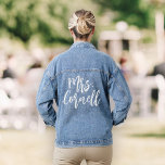 Custom New Mrs Bride Wedding Modern Script Denim Jacket<br><div class="desc">Make a statement on your big day with our 'New Mrs.' custom jean jacket. Elevate your wedding style with personalised elegance. 💍👰 #BridalFashion #CustomChic</div>