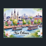 Custom New Orleans Louisiana Travel Art Vintage Po Postcard<br><div class="desc">Custom New Orleans Louisiana Travel Art Vintage</div>