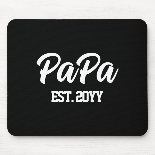 Custom New Papa Est Year Father Personalized Gift  Mouse Pad (Front)