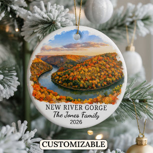 Custom New River Gorge National Park West Virginia Ceramic Ornament