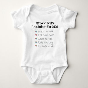 Custom New Year's Resolutions, Unisex, Funny    Baby Bodysuit