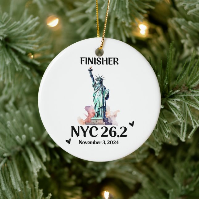 Custom New York 2024 Marathon Ornament Finisher    (Tree)