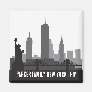 Custom New York Trip Skyline Statue of Liberty Magnet
