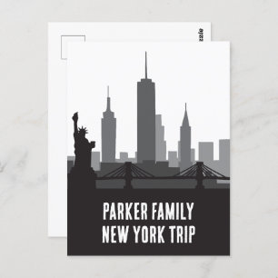 Custom New York Trip Skyline Statue of Liberty Postcard