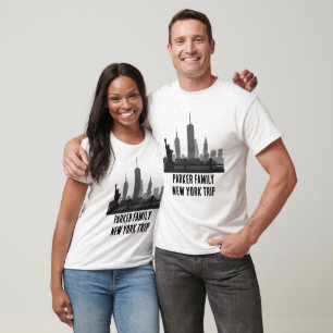 Custom New York Trip Skyline Statue of Liberty T-Shirt