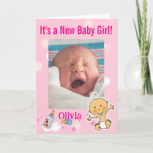 Custom Newborn Girl Photo Announcement
