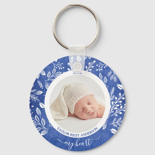 Custom Newborn Photo Key Ring (Front)