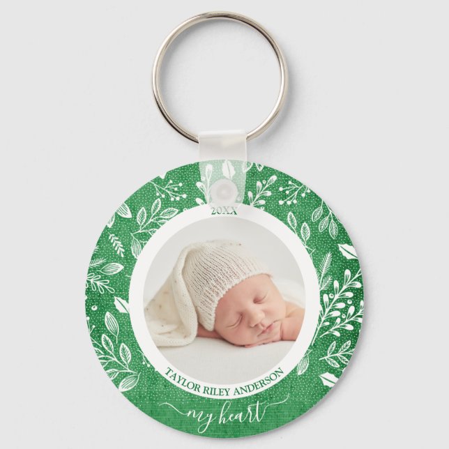 Custom Newborn Photo Keychain (Front)