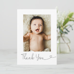 Custom newborn Photo Thank you Heart Baby shower Card