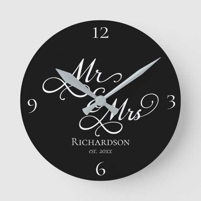 Custom Newlywed Couple Clock (Front)