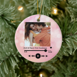 Custom Newlywed  mr and mrs 1st just married 2022 Ceramic Ornament