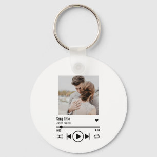 Custom Newlywed Photo Song Playlist  Key Ring