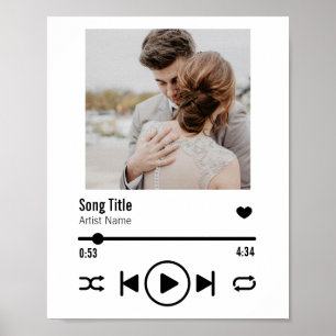 Custom Newlywed Photo Song Playlist Poster