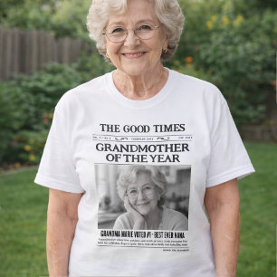 Custom Newspaper Shirt, Grandmother of the Year T-Shirt