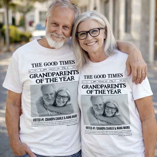 Custom Newspaper Shirt, Grandparents of the Year T-Shirt (Custom Newspaper Shirt, Grandparents of the Year T-Shirt)