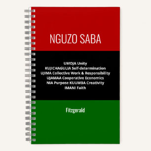 Custom NGUZO SABA 7 Principles Kwanzaa Journal