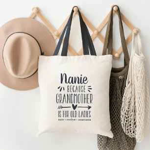 Custom Nickname Grandmother is For Old Ladies Tote Bag