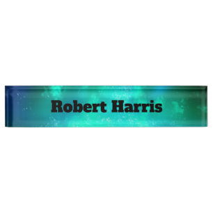 Custom Night Sky Emerald Green  Nameplate
