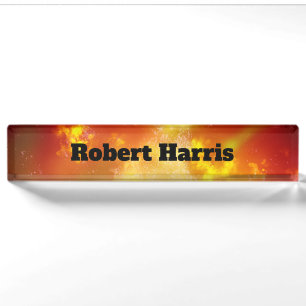 Custom Night Sky Flame Nameplate