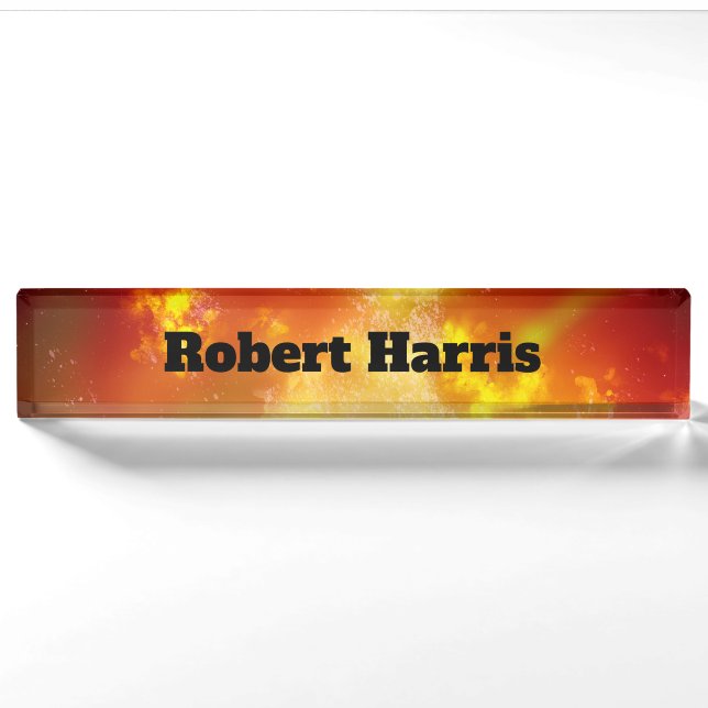 Custom Night Sky Flame  Nameplate (Front)