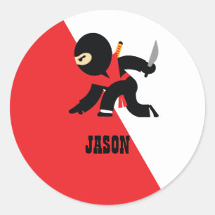 Custom Ninja Birthday Party  Classic Round Sticker