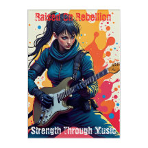 Custom Ninja Girl Guitarist Art Inspirational