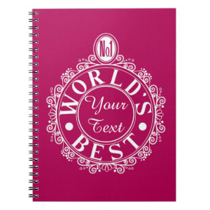 Custom No.1 Worlds Best . . (Your Text) White Line Notebook