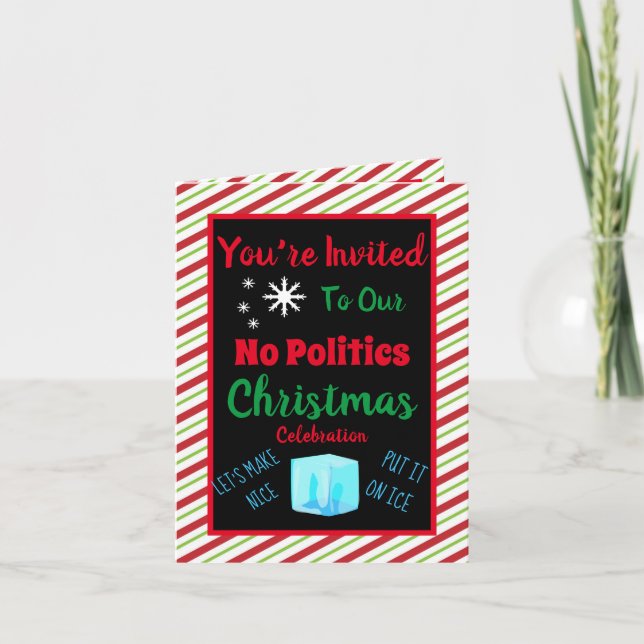 Custom No Politics Christmas Party Invitation (Front)