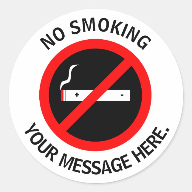 Custom No Smoking  Classic Round Sticker (Front)