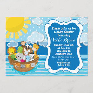 Custom Noah's Ark Baby Shower Invitation