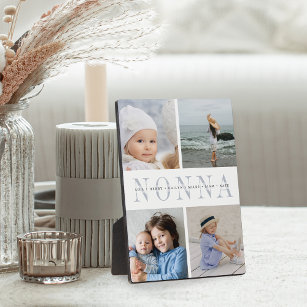 Custom "Nonna" Grandchildren Photo Collage Plaque