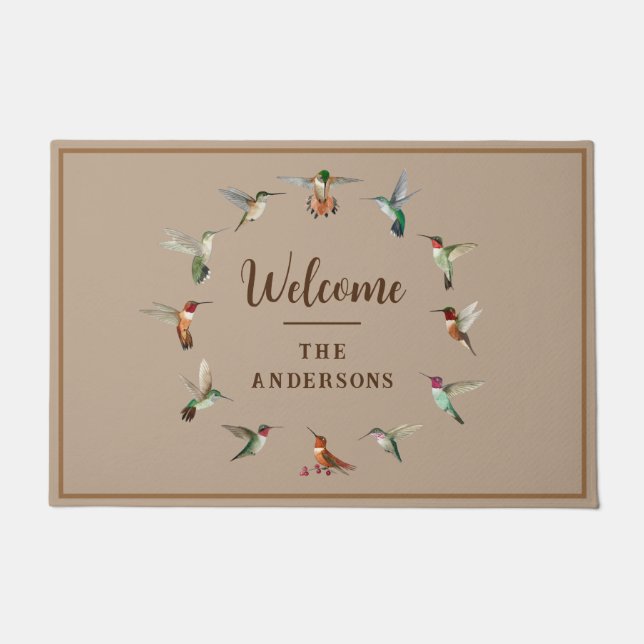 Custom North American Hummingbirds  Doormat (Front)