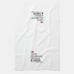 Custom Norwegian Flag Heart Tea Towel