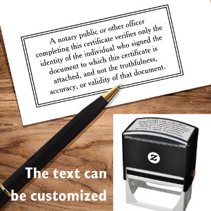 Custom Notary Public Disclaimer Statement Self-inking Stamp