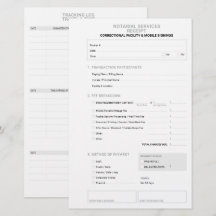 Custom Notary Public Jail Signing Invoice Receipt