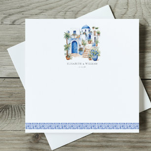 Custom Note Card Santorini Wedding