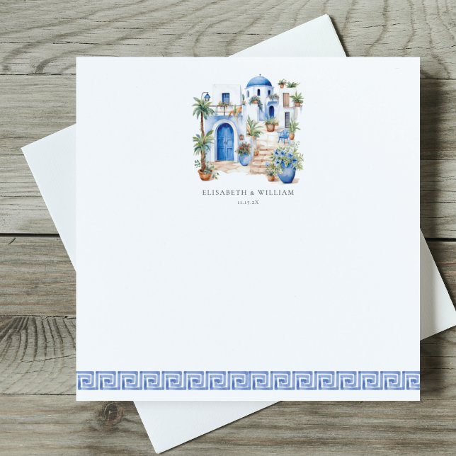 Custom Note Card Santorini Wedding (Creator Uploaded)