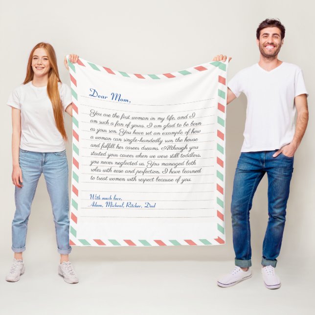 Custom Notebook handwritten love letter message Fleece Blanket (In Situ)