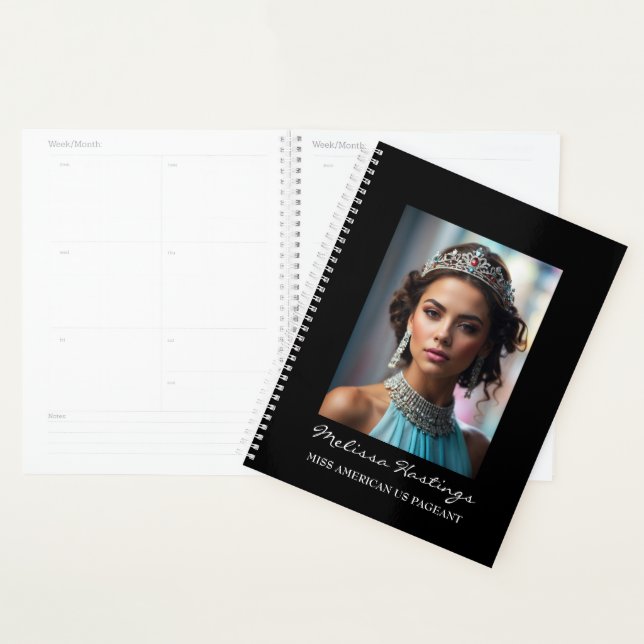 Custom Notebook Pageant Planner Shiny Crown Logo (Display)