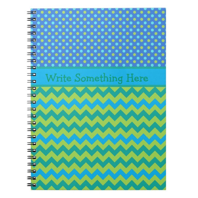 Custom Notebook: Polka Dots and Chevrons Notebook (Front)