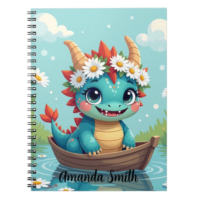 Custom Notebook with Dragon Design Name (Front)