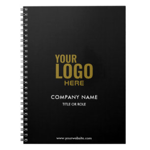 Custom Notebooks Company Logo Business Black &Gold
