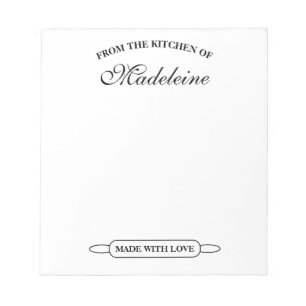 Custom notepad for home bakery From the kitchen of