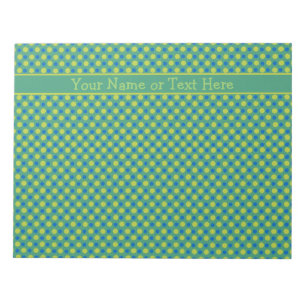 Custom Notepad or Jotter, Blue, Green Polka Dots
