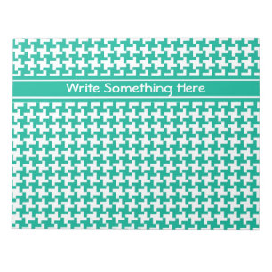 Custom Notepad or Jotter, Emerald Dogtooth Check