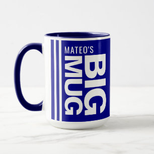 Custom Novelty Name & Initial   Big Navy Blue Mug