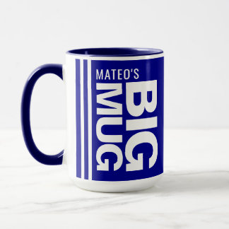Custom Novelty Name & Initial | Big Navy Blue Mug