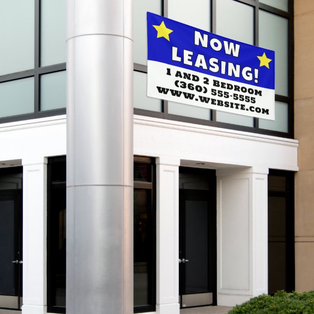 Custom Now Leasing Banner (Outside Building)