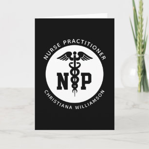 Custom NP Nurse Practitioner Graduation Caduceus Card